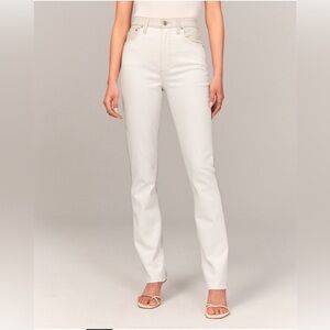Ankle Straight Leg White Jeans